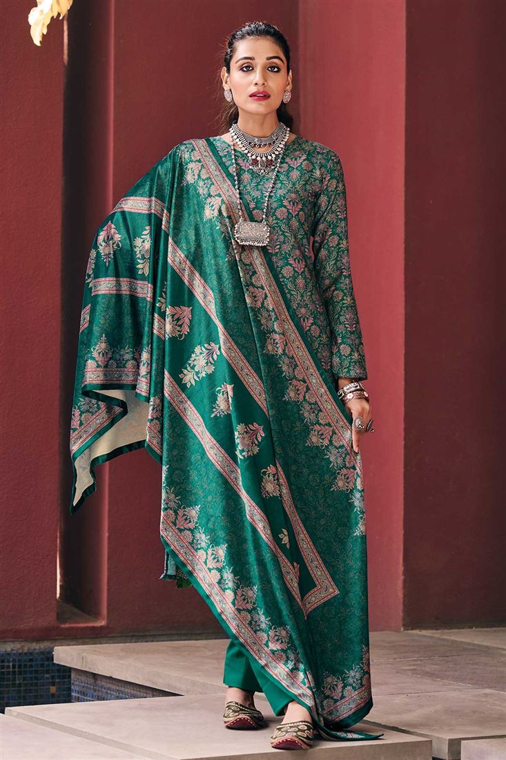 Adorable Rama Dress in Pashmina Fabric For Wedding