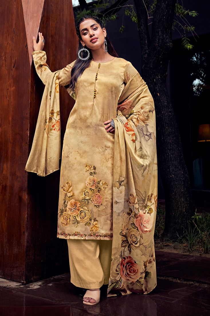 Beautiful Cream Colour Ethnic Salwaar Kameez