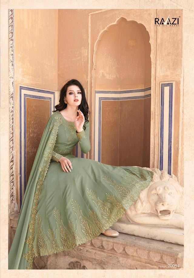 Beautiful Ethnic Green Salwaar Kameez in Soft Net 