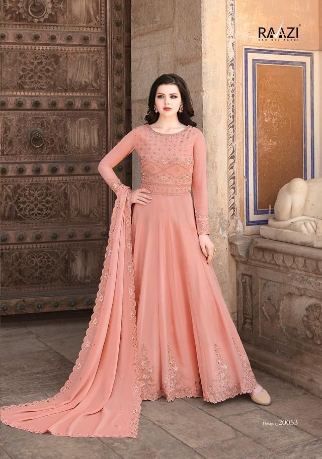 Beautiful Gajri Salwaar Kameez in Soft Net for Fes