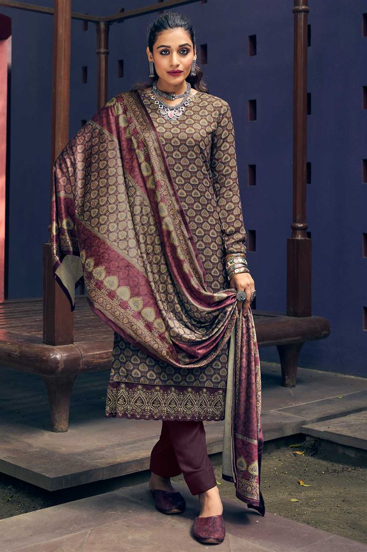 Beautiful Pashmina Dress with Siroski Border