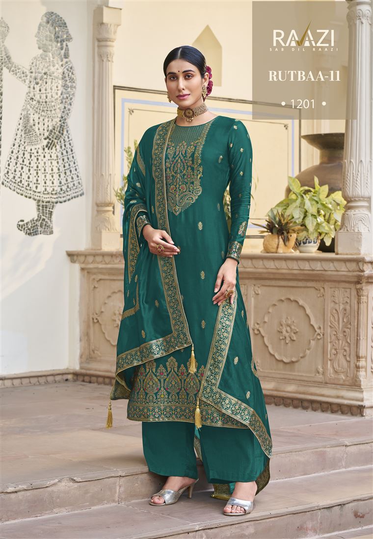 Beautiful Woven Designer Salwar Kameez For Girlish