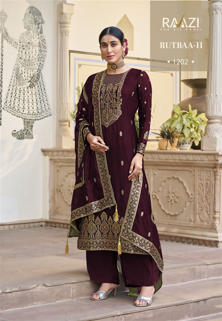 Beautiful Woven Designer Salwar Kameez For Girlish