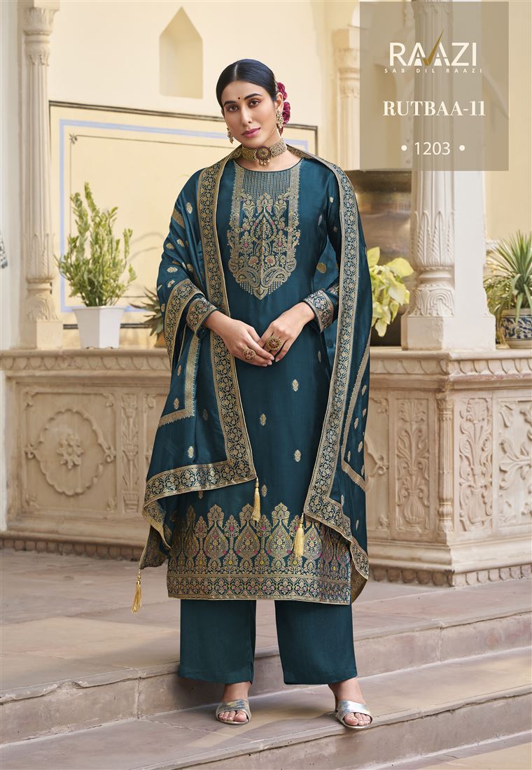 Beautiful Woven Designer Salwar Kameez For Girlish