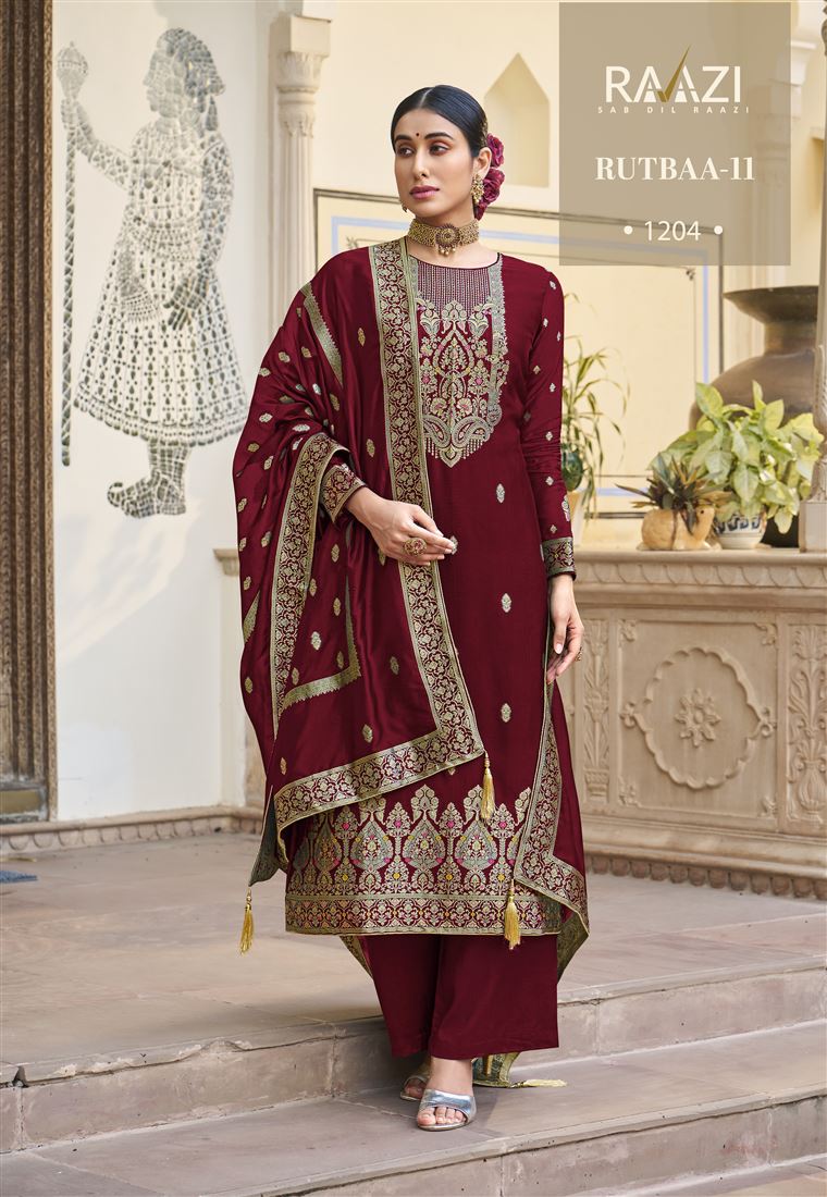 Beautiful Woven Designer Salwar Kameez For Girlish