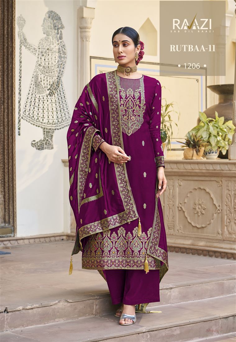 Beautiful Woven Designer Salwar Kameez For Girlish