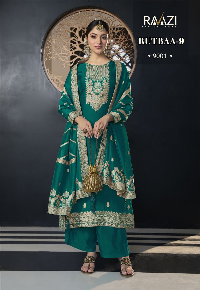 Beautiful Woven Designer Salwar Kameez For Girlish