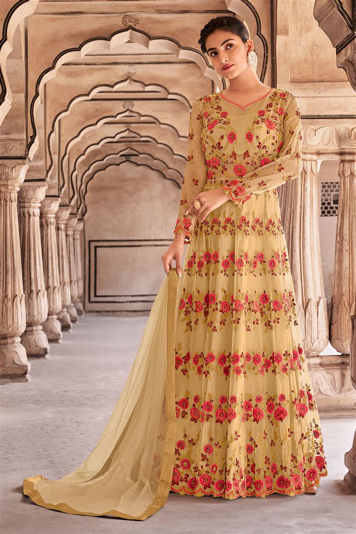 Beautifully Embroidered Heavy Yellow Salwaar Kamee