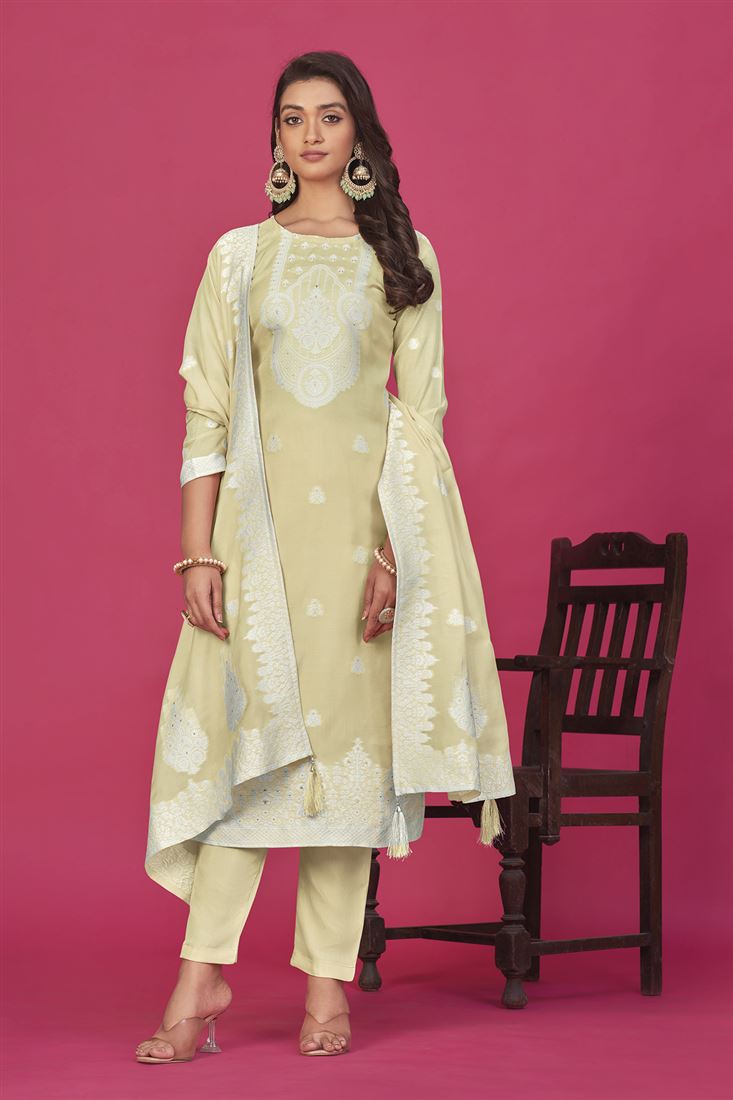 Beige Colour Ethnic Organic Fabric Dress