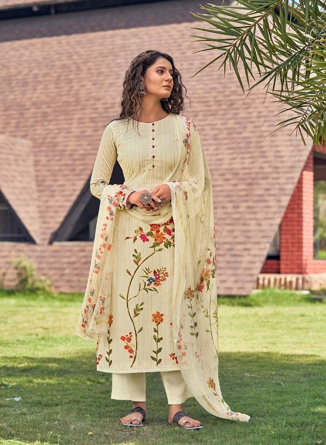 Elegant Cream Colour Office Wear Salwaar Kameez by