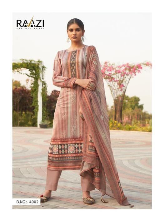 Elegant Digital Print Brown Salwaar Kameez for Cla