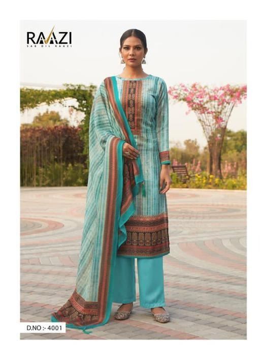 Elegant Digital Print Sky Blue Salwaar Kameez for 