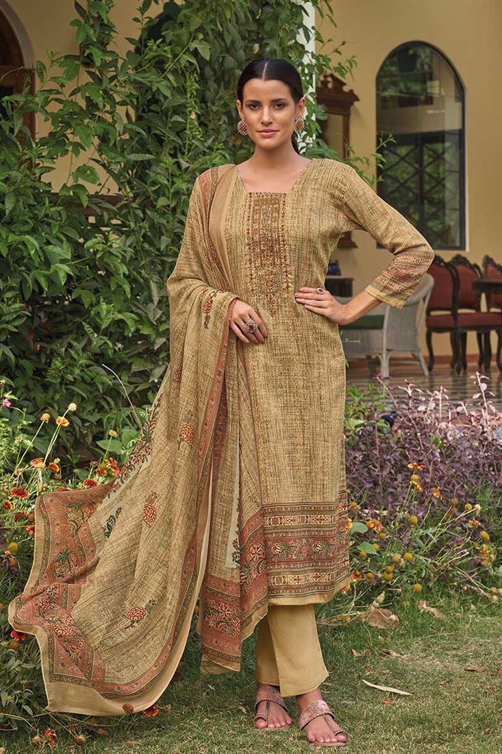 Ethnic Mustard Colour Jam Dress With Digital Print