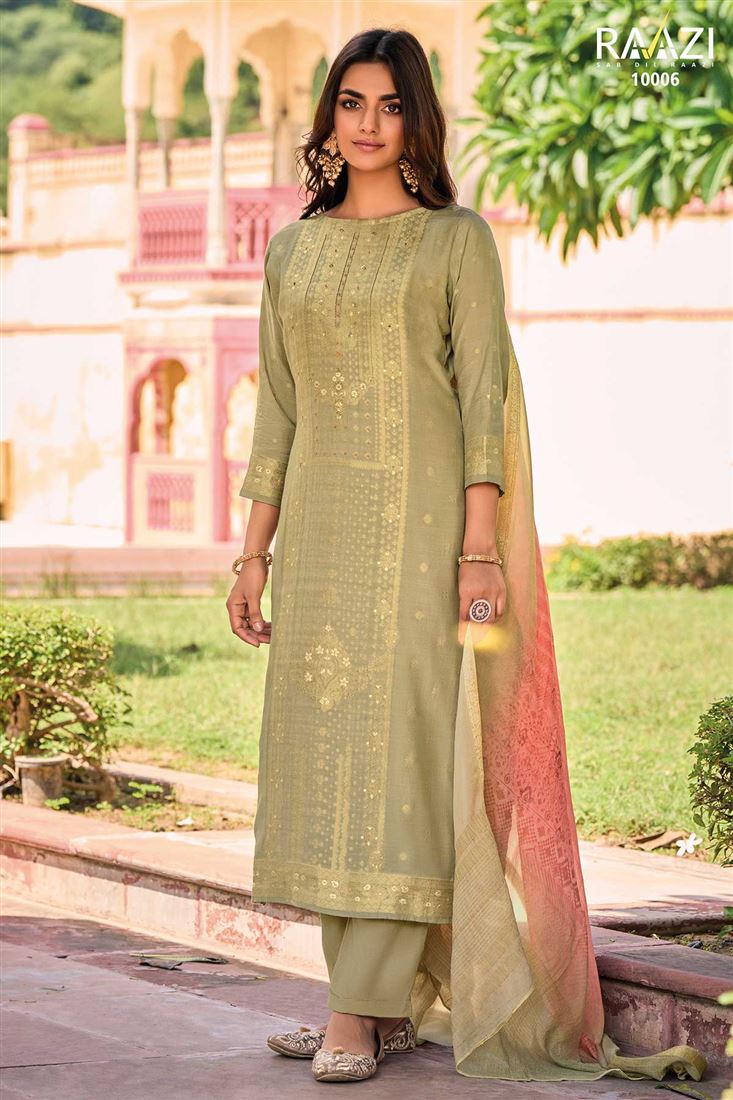 Girlish Green Festive Salwaar Kameez