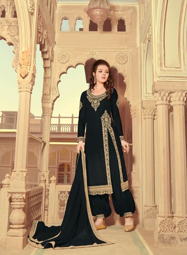 Glaceful Designer Black Colour Heavy Embroidered S