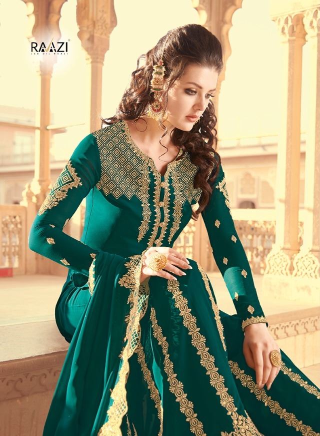 Glaceful Designer Green Colour Heavy Embroidered S