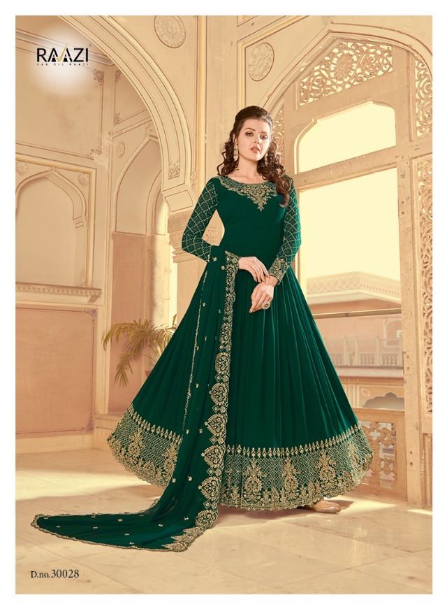 Glaceful Designer Rama Colour Heavy Embroidered Su