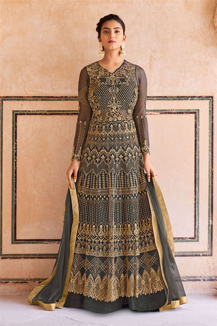 Glamorous Grey Colour Rich Salwaar Kameez