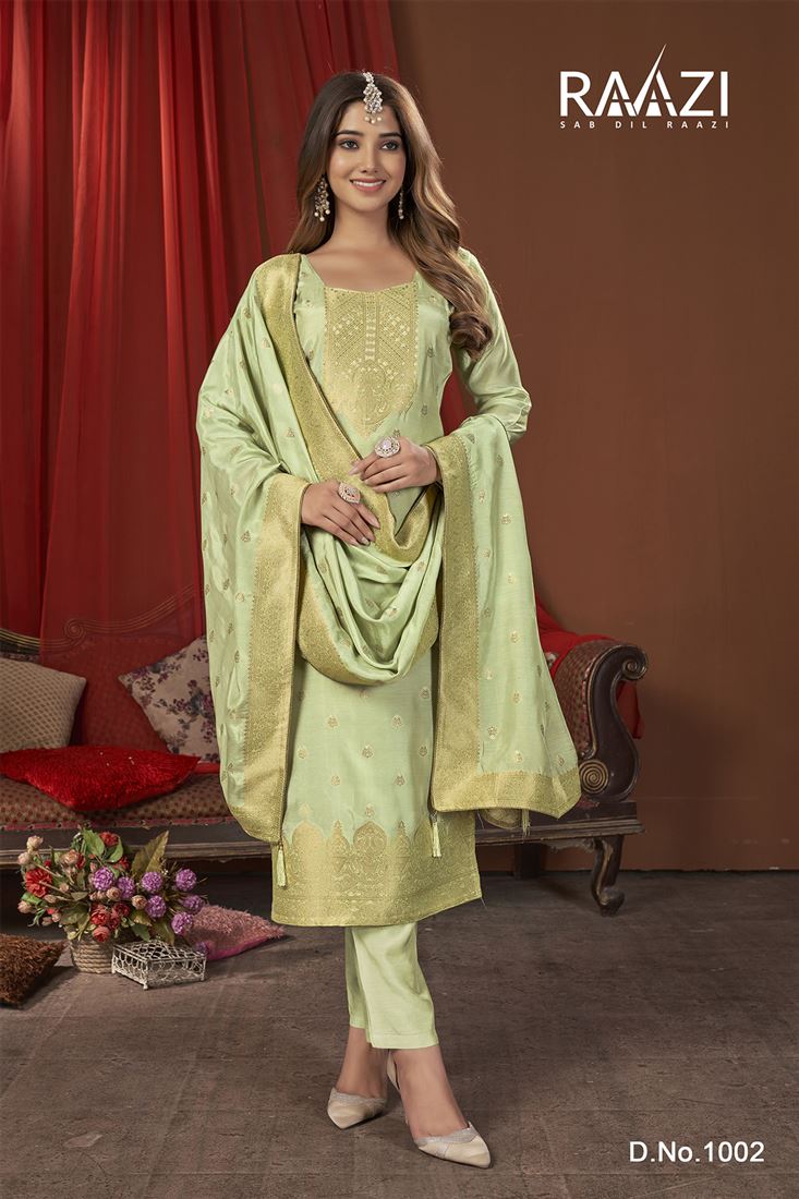 Green Musleen Jacquard Festival Collection Salwaar