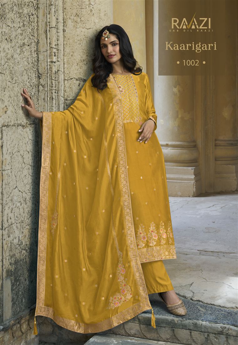 Mustard Colour Ethnic Zari Work Adorable Dress