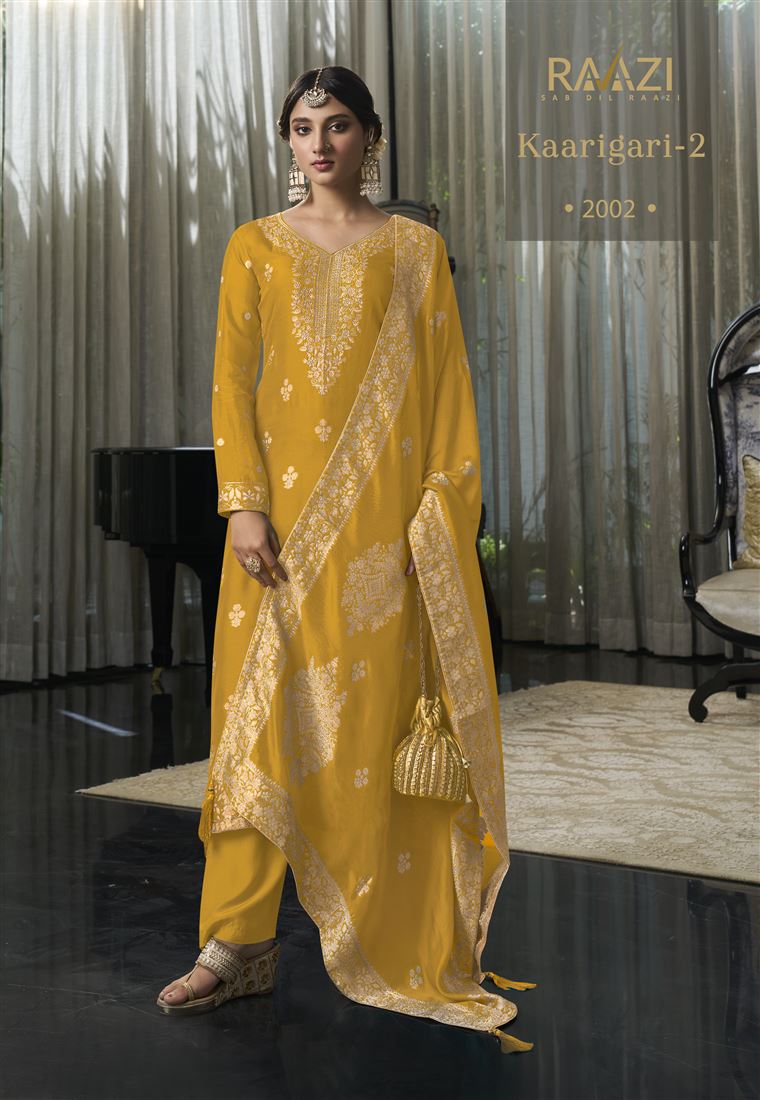 Mustard Colour Ethnic Zari Work Adorable Dress