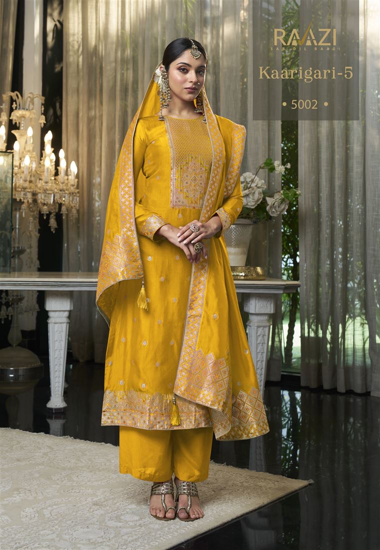 Mustard Colour Ethnic Zari Work Adorable Dress