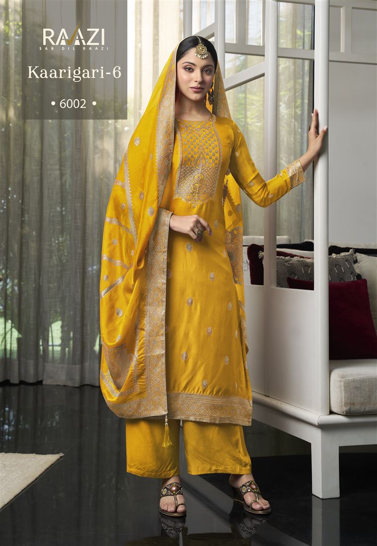 Mustard Colour Ethnic Zari Work Adorable Dress