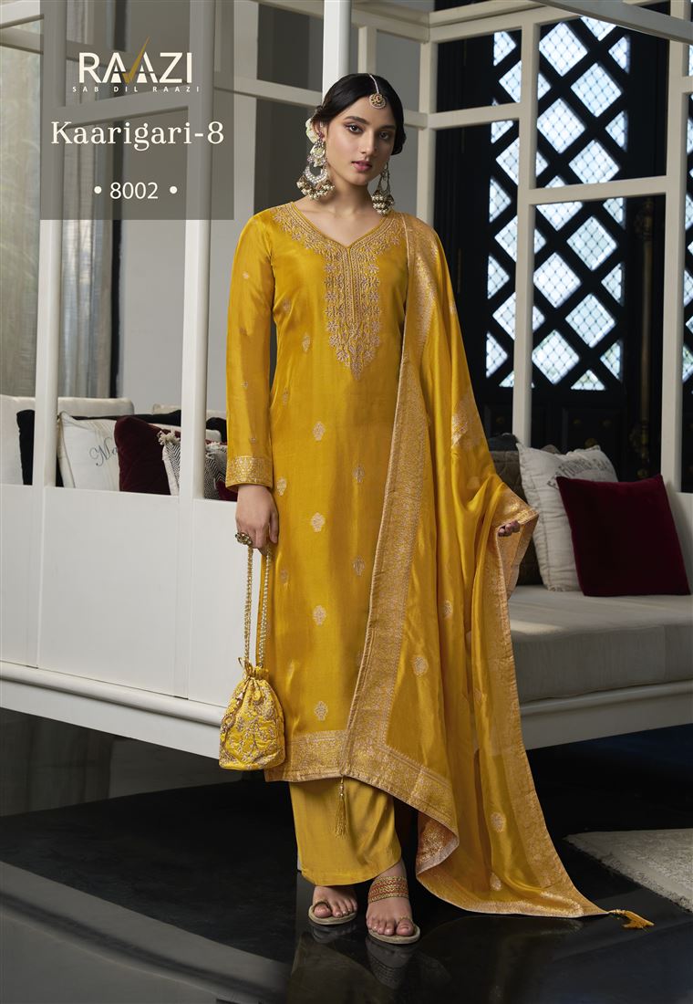 Mustard Colour Ethnic Zari Work Adorable Dress