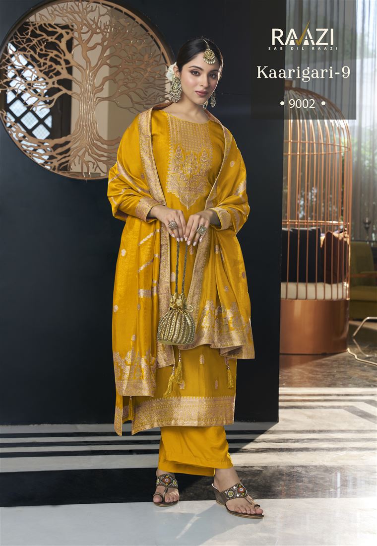 Mustard Colour Ethnic Zari Work Adorable Dress