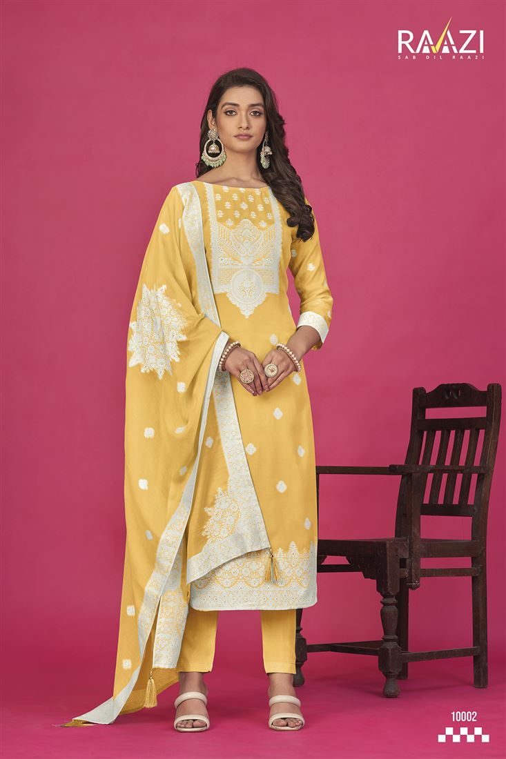 Mustard Colour Partywear Ethnic Suit