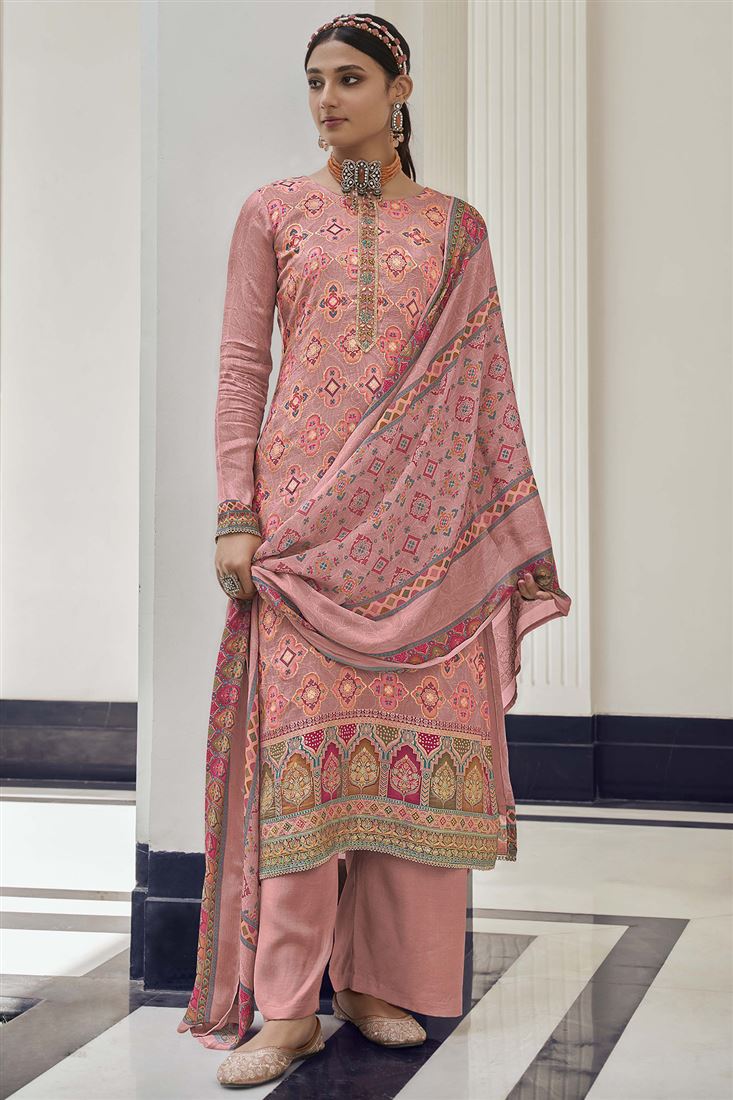 Peach Colour Beautiful Salwar Kameez For Girlish L