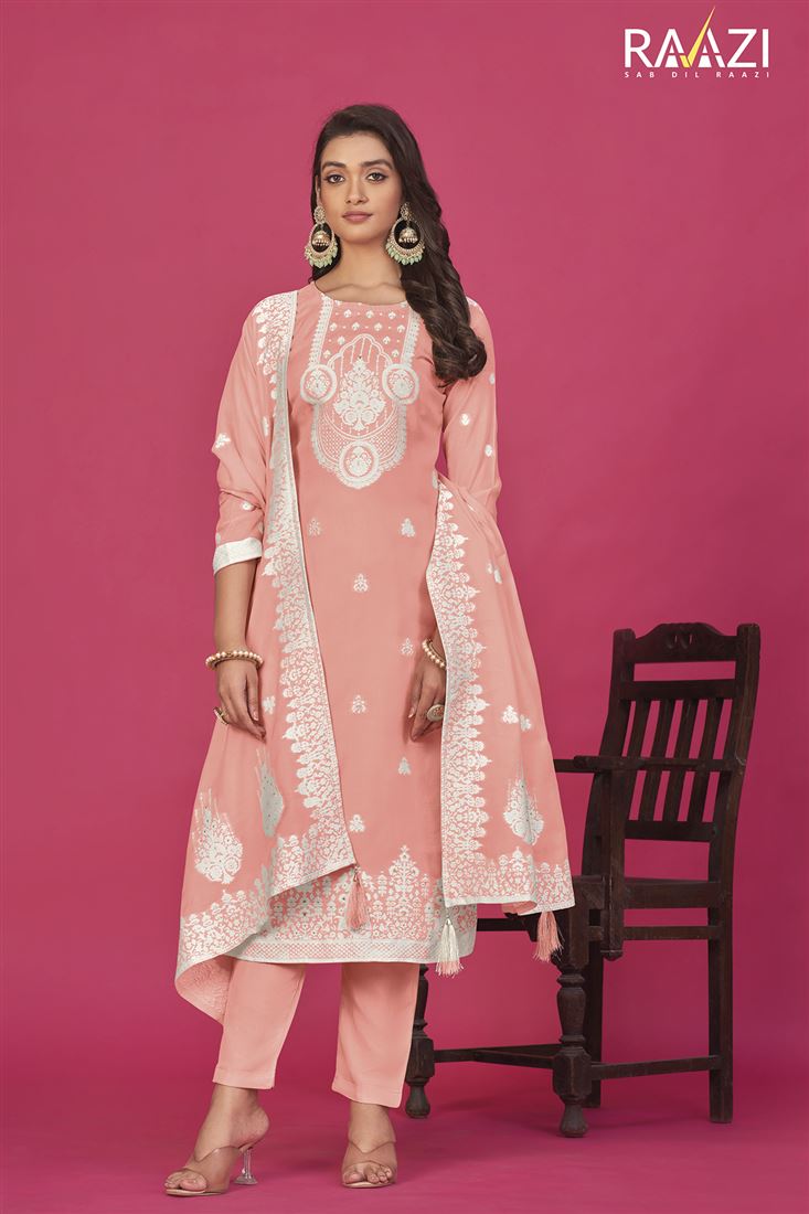 Peach Colour Ethnic Organic Fabric Dress