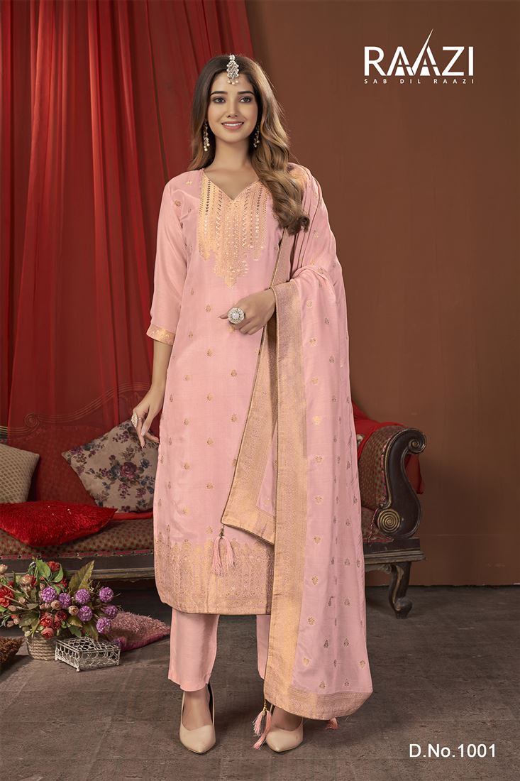 Pink Musleen Jacquard Festival Collection Salwaar 