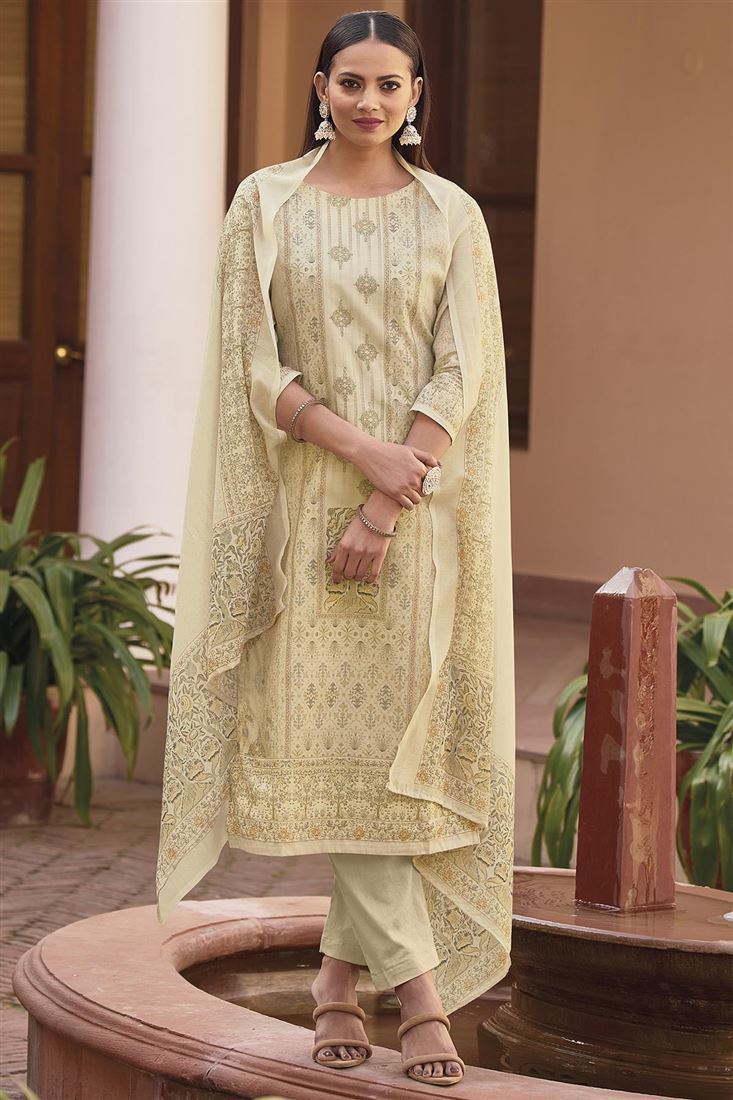 Pure Cotton Beige Colour Fancy Dress