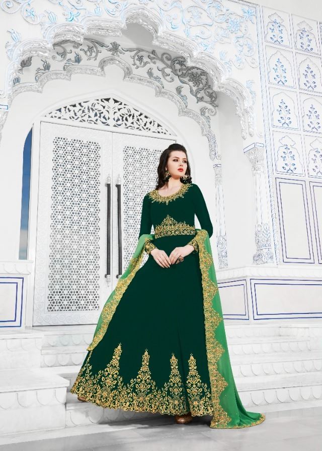 Rama Aroos Beautiful Dark Green Salwaar Kameez for