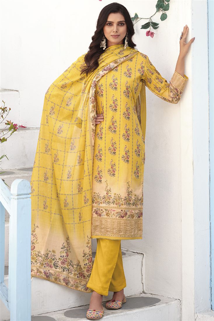 Summer Looks Great With This Mustard Color Cotton 
