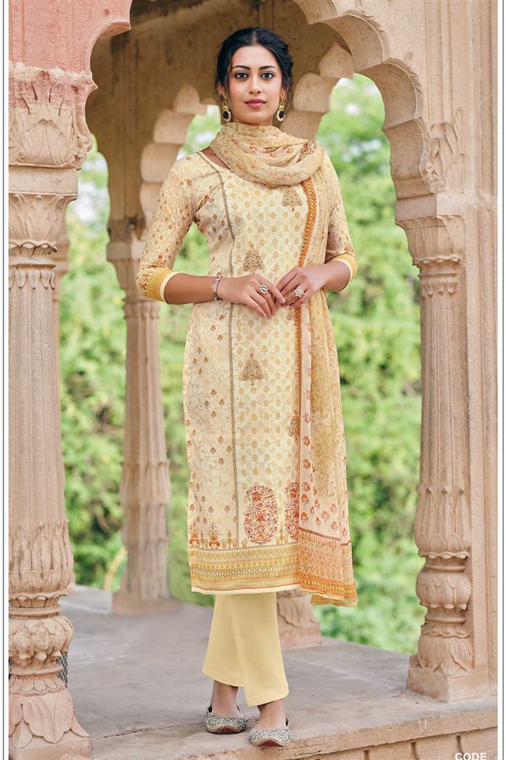 Summer Special Cotton Dress in Yellow Colour