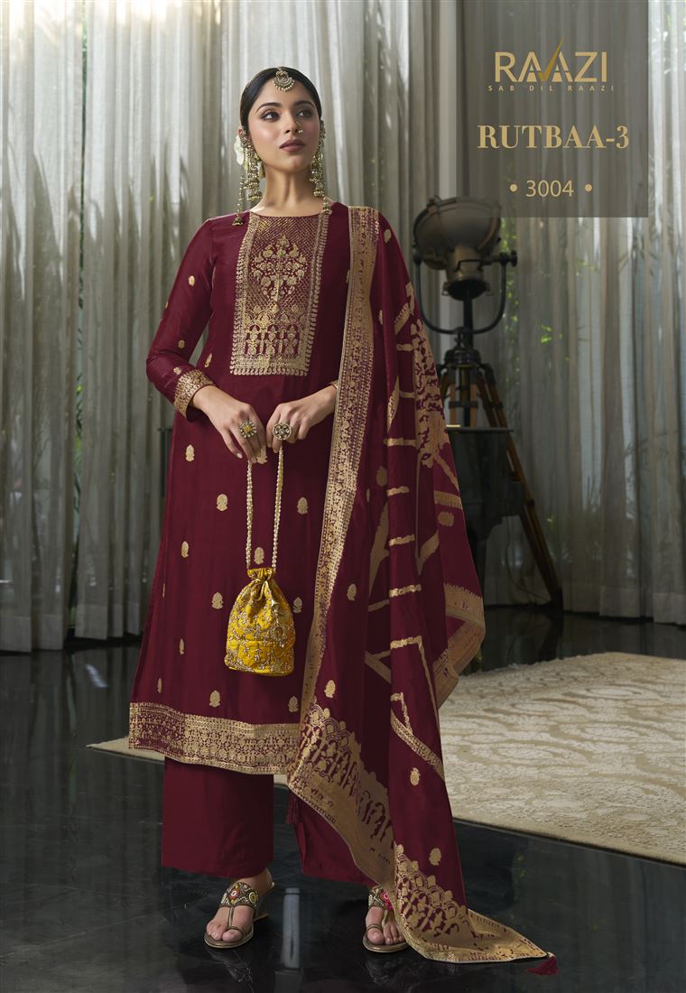 Traditional Wine Bandhej Dress for Festive Season