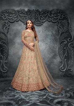 Beautiful Beige Colour Salwaar Kameez For Festive 