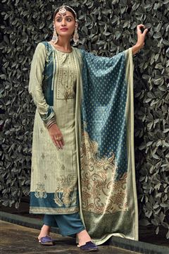 Blue Colour Velvet Dress For Party Wear In Velvet