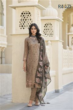 Brown Colour Cotton Traditional Partywear Suit