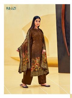 Ethnic Brown Colour Smart Digital Print Partywear 