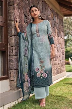 Ethnic and Elegant Blue Dress with Diamond Work