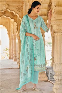 Girlish Sea Green Salwaar Suit for Summers