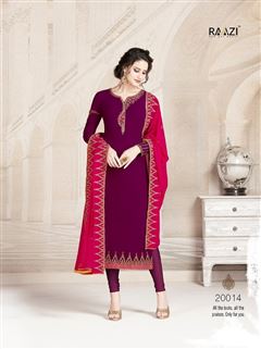 Heavy Ethnic Salwaar Kameez in Burgandy, Pink Colo