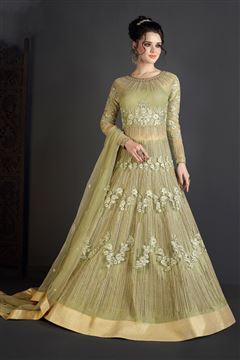 Occasion Wear Green Color Designer Net Salwar Suit