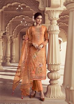 Peach Colour Ethnic Dress with Digital Print