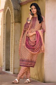 Pink Dress for Festive Season with Gold Work