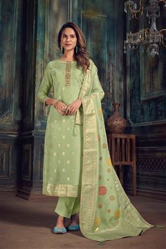 Pista Colour Bangalori Silk Woven Pattern Wedding 