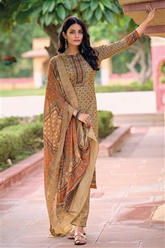 Pretty Peach Colour Tusser Silk Dress